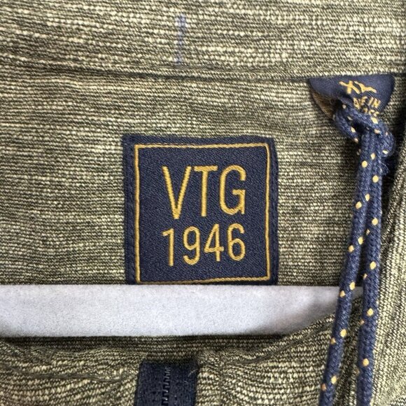 Vintage 1946 Mens 1/4 Zip Knit Sweater XL Moss Green Heather Nordstrom NWT - Picture 4 of 5